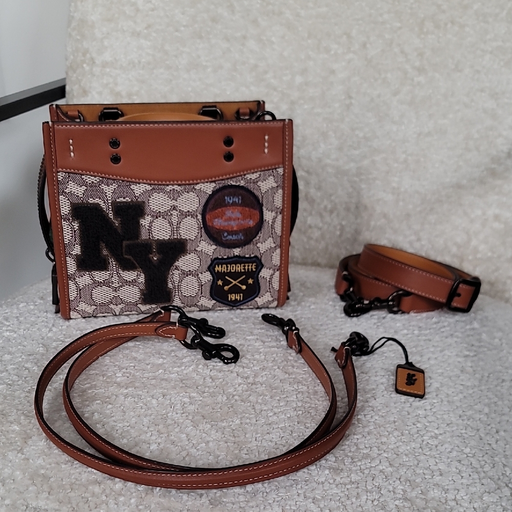Coach Rogue 20 – Signature Textile Jacquard with Varsity Patches